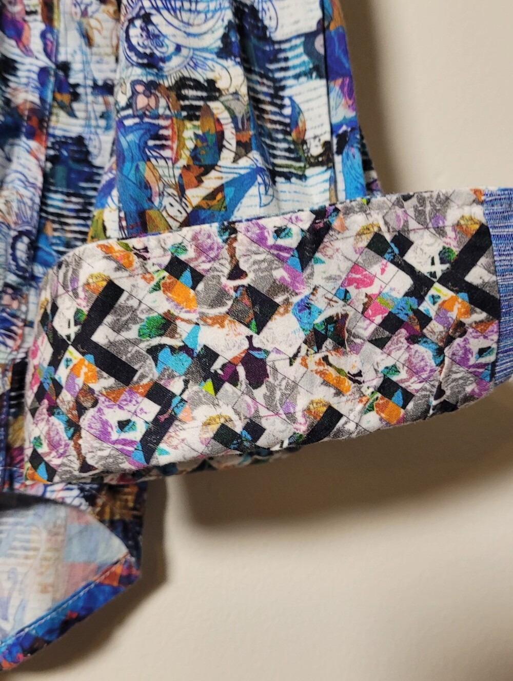 Robert Graham men's Blue Multi Floral Button-Up Shirt XL Classic Fit Abtract Y2K - Picture 4 of 10